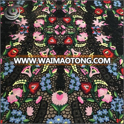 High quality popular design beautiful flat water solubility chemical embroidery fabric