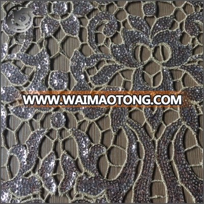 MOQ 3M High-End Full Sequin Embroidery For Clothing