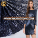 Fashion design knit navy blue embroidery decorative sequin dress fabric