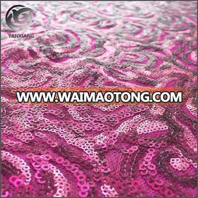 100% Polyester Custom High-end Sequin Embroidery Design Fabric