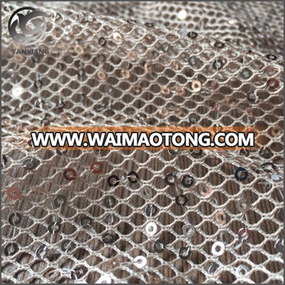 MOQ 3M High-End Fishing Line Sequin Embroidery Fabric